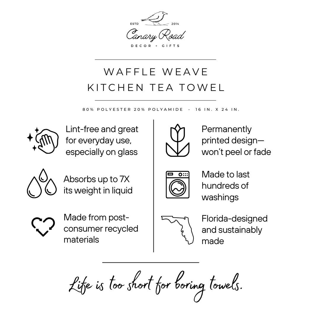 Christmas Candy Cane Coquette Bow Kitchen Towel Waffle
