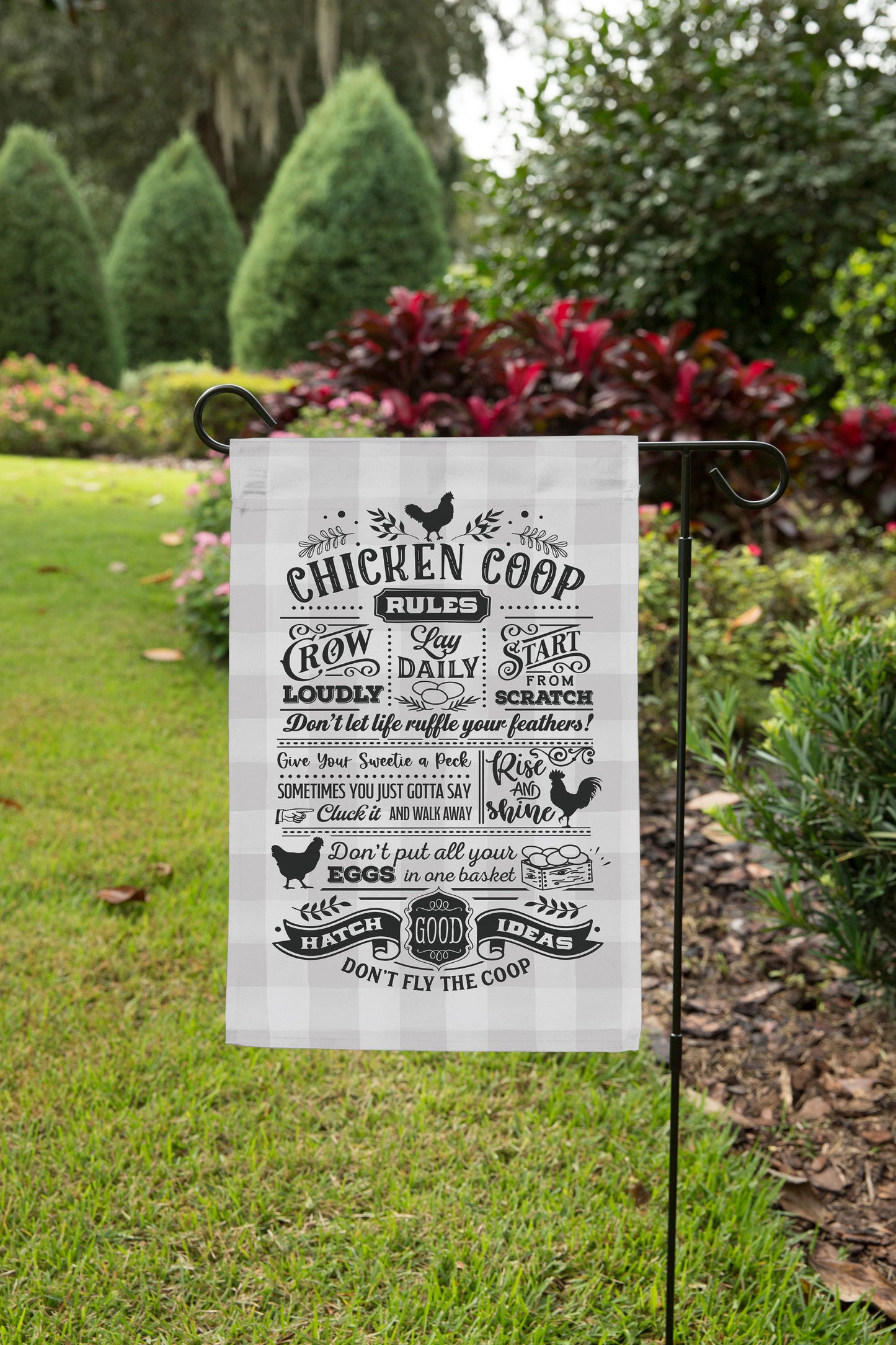 Chicken Coop Rules Farm Garden Flag