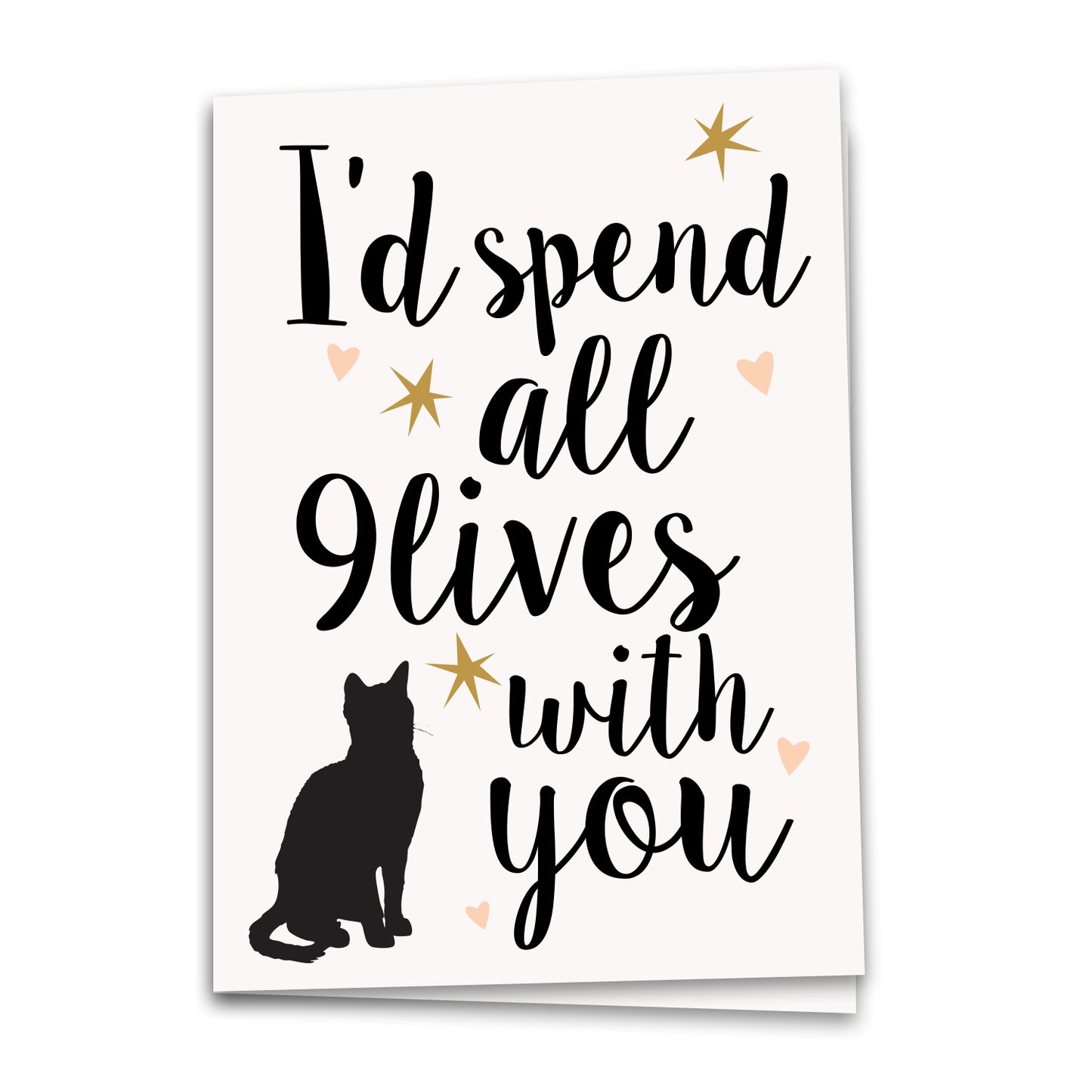 9 Lives With You Card, Greeting Card, Notecard