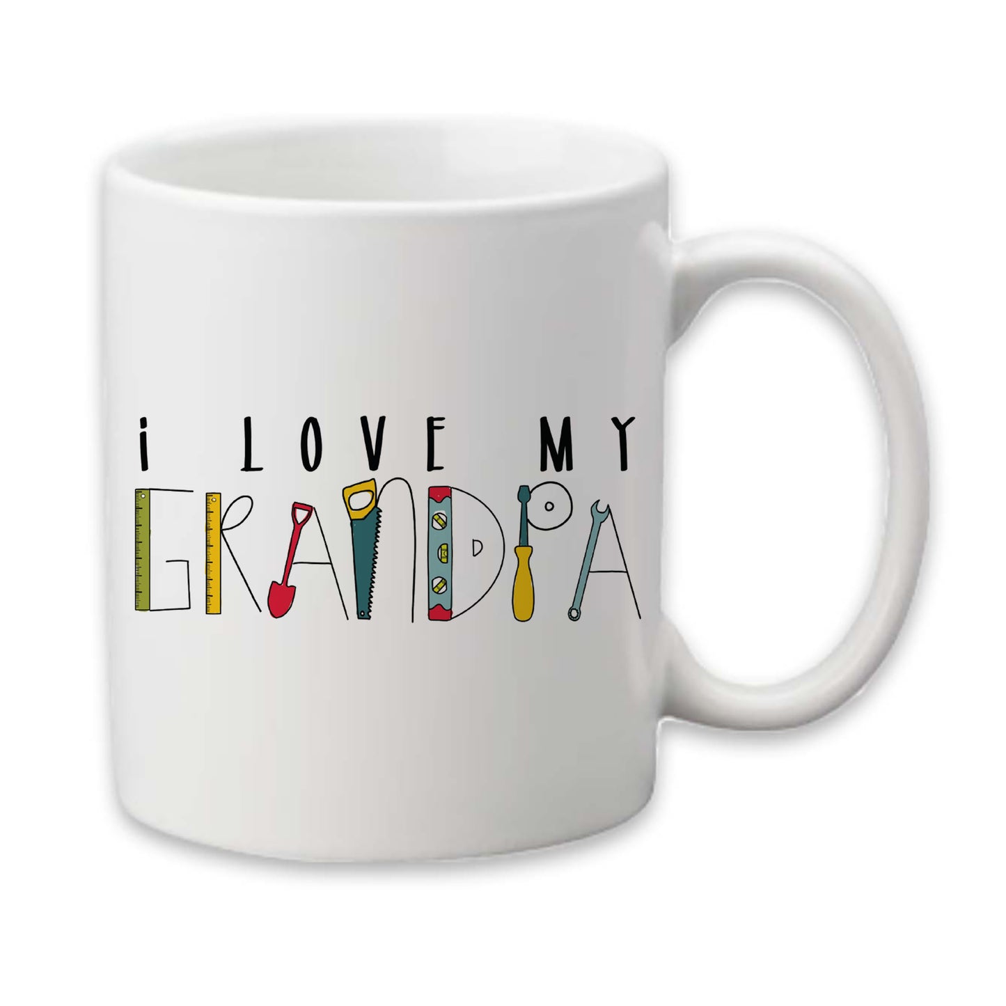 Love Grandpa Tool Theme Mug, Fathers Day Coffee Cup