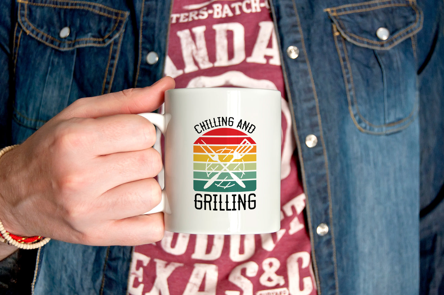 Grilling And Chilling Stripe Mug