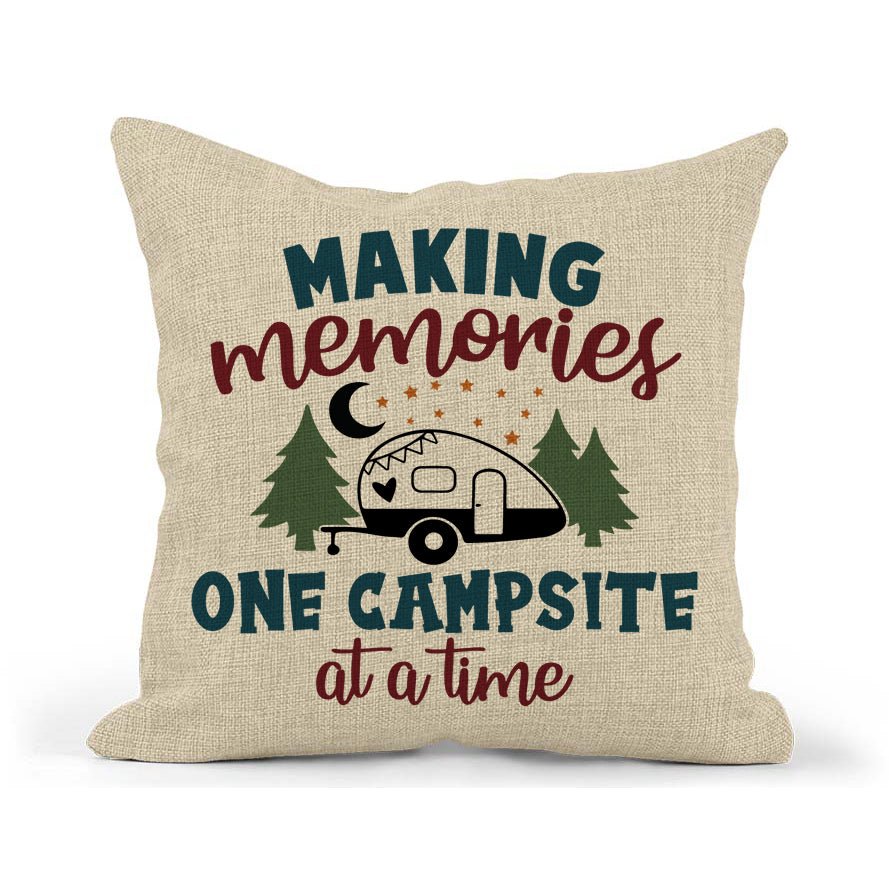 Making Memories Campsite Pillow, RV Gift, Travel Trailer