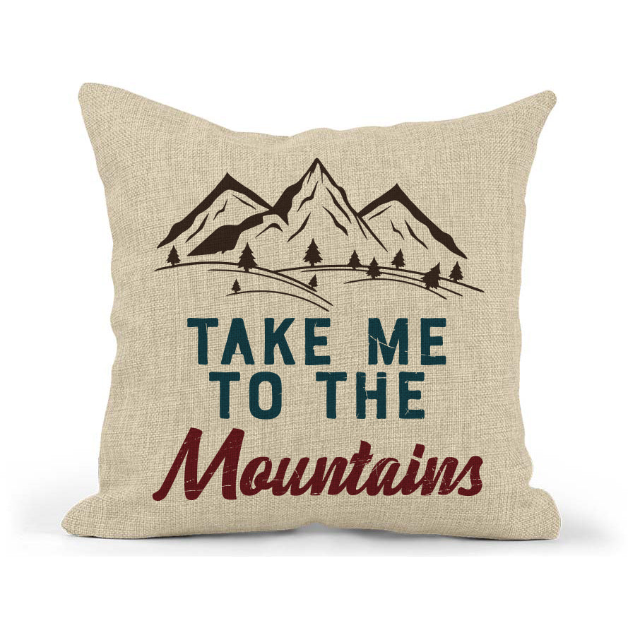 Customizable Take Me to the Mountains Pillow, Throw Pillow