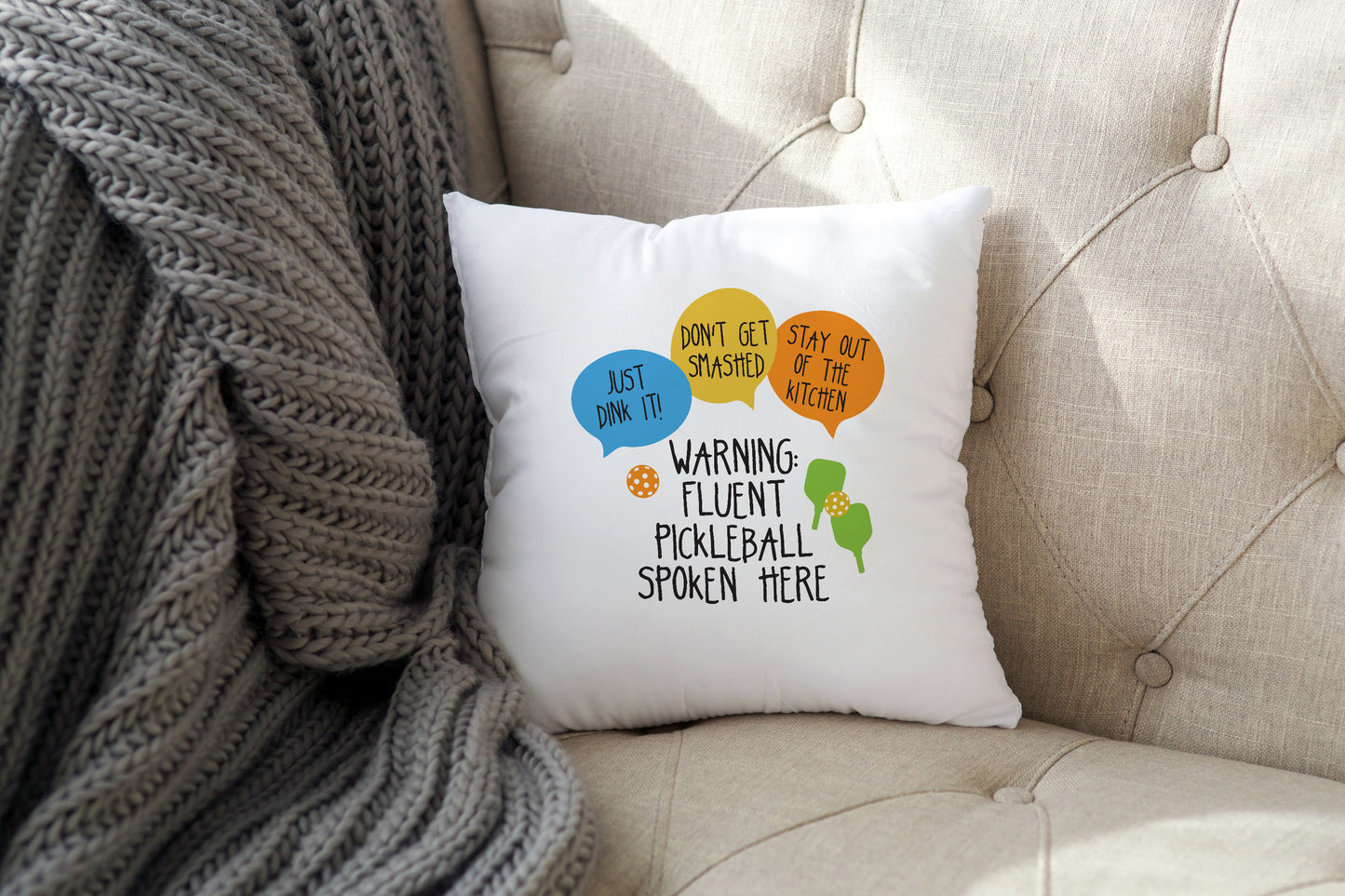 Fluent In Pickleball Pillow