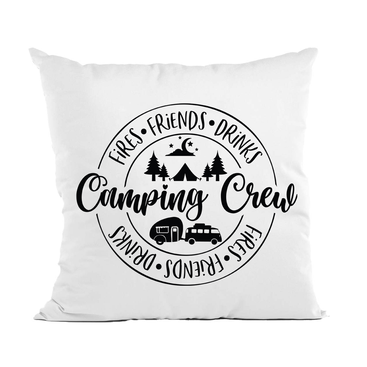 Camping Crew Pillow, Simple RV Camping Decor, Throw Pillow