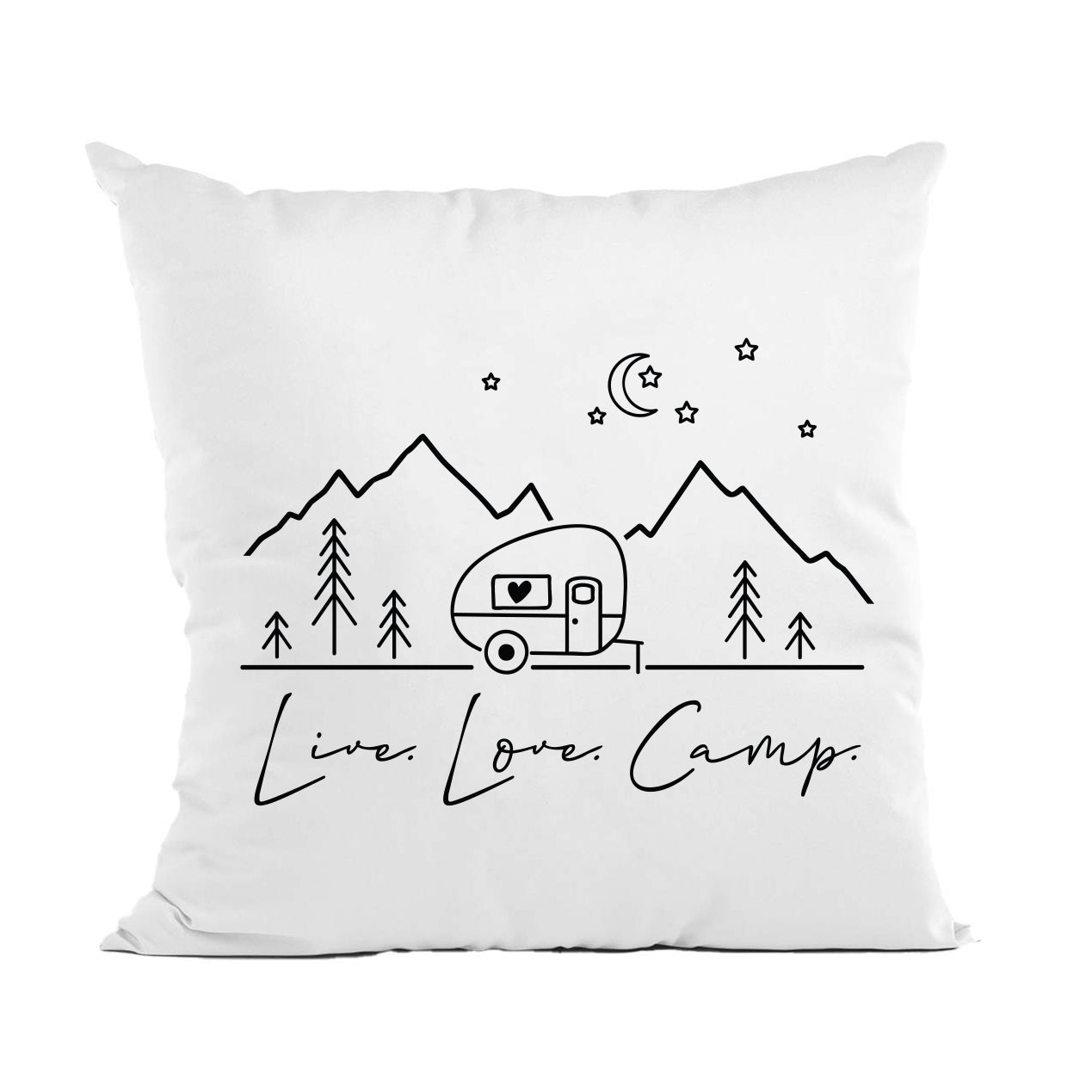 Live Love Camp Pillow, Simple RV Camping Decor, Throw Pillow
