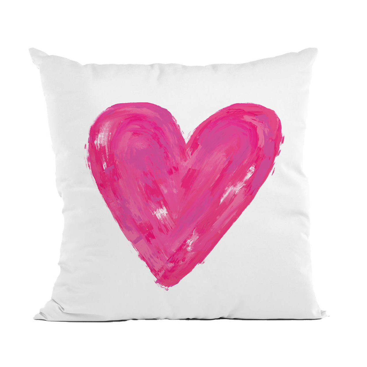 Pink Heart White Pillow, Valentines Living Room Decor