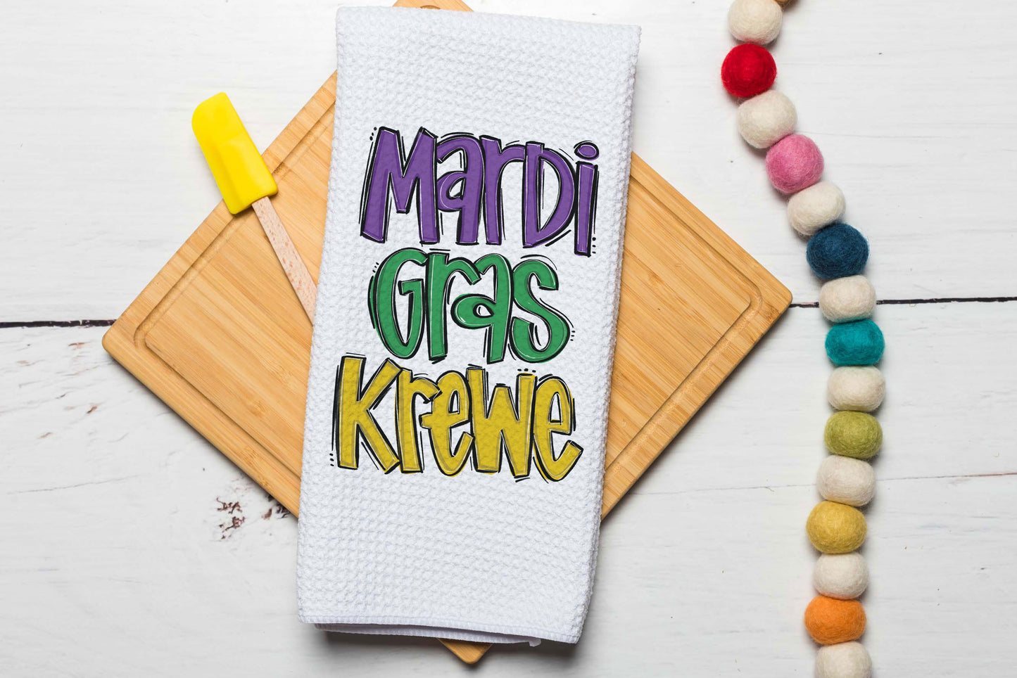 Mardi Gras Kitchen Towel Fat Tuesday Louisiana Nola Crawfish