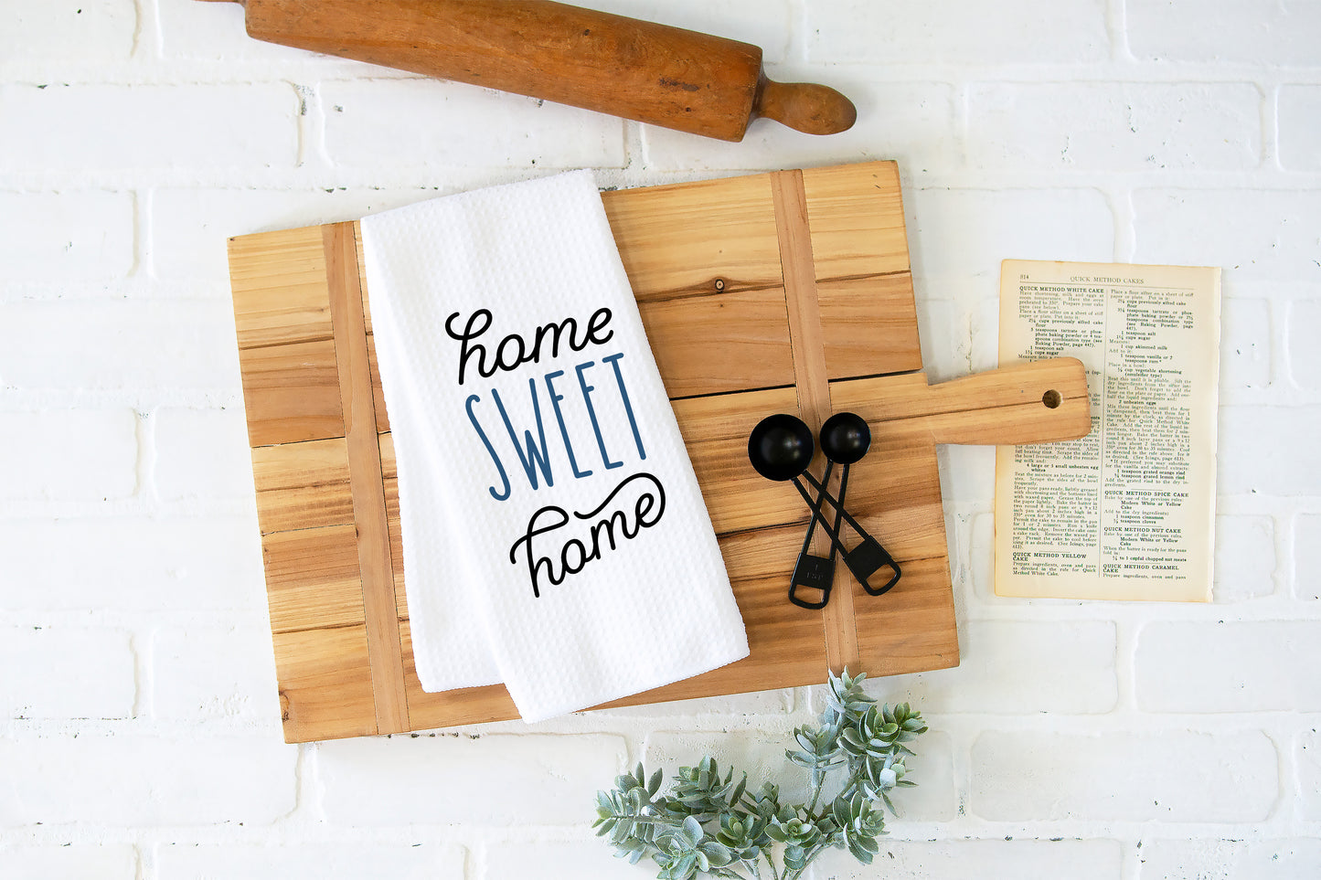 Home Sweet Home Kitchen Towel, Spring Minimalist Dish Towel