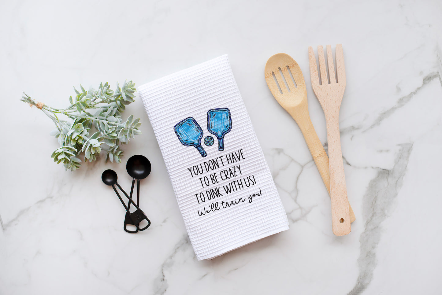 Train You Pickleball Blue Kitchen Towel