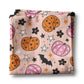 Pink Pumpkin Retro Halloween Fall Kitchen Towel Waffle Weave