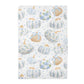 Blue Pumpkin Chinoiserie Fall Coastal Kitchen Towel Waffle