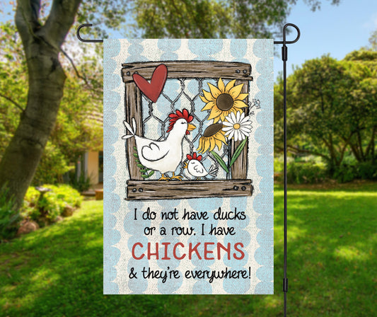 Chickens Everywhere Farm Garden Flag