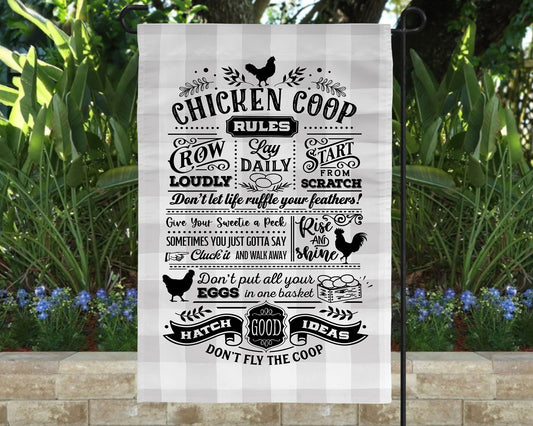 Chicken Coop Rules Farm Garden Flag