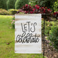 Let's Celebrate Golden Stripe Garden Flag