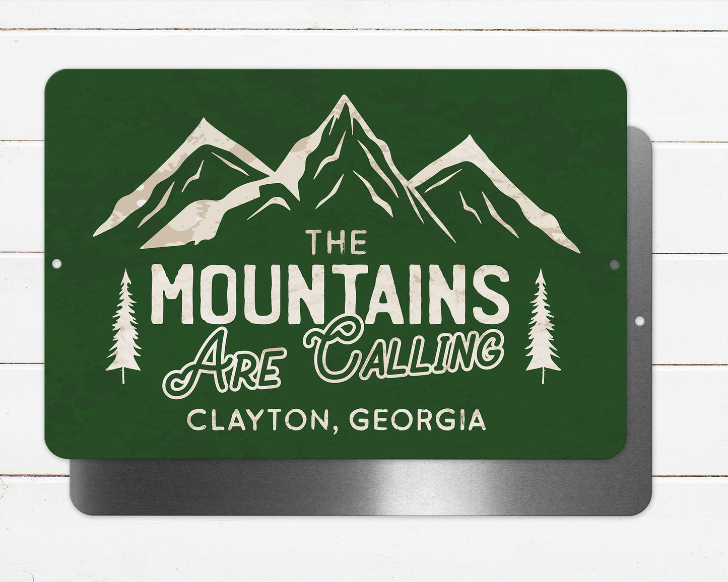 The Mountains Are Calling Metal Sign