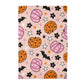 Pink Pumpkin Retro Halloween Fall Kitchen Towel Waffle Weave