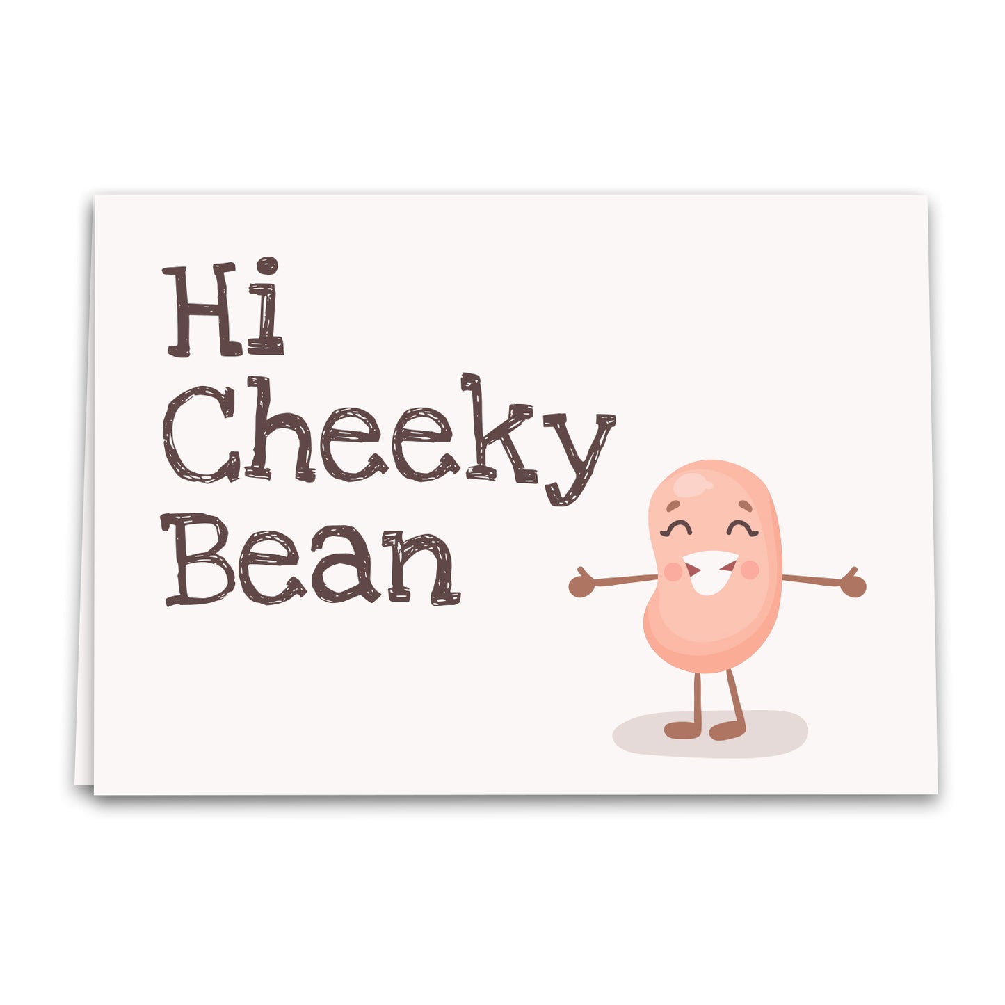 Hi Cheeky Bean Card, Friendship Greeting Card, Notecard