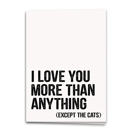 I Love The Cats More Card, Love Greeting Card, Notecard