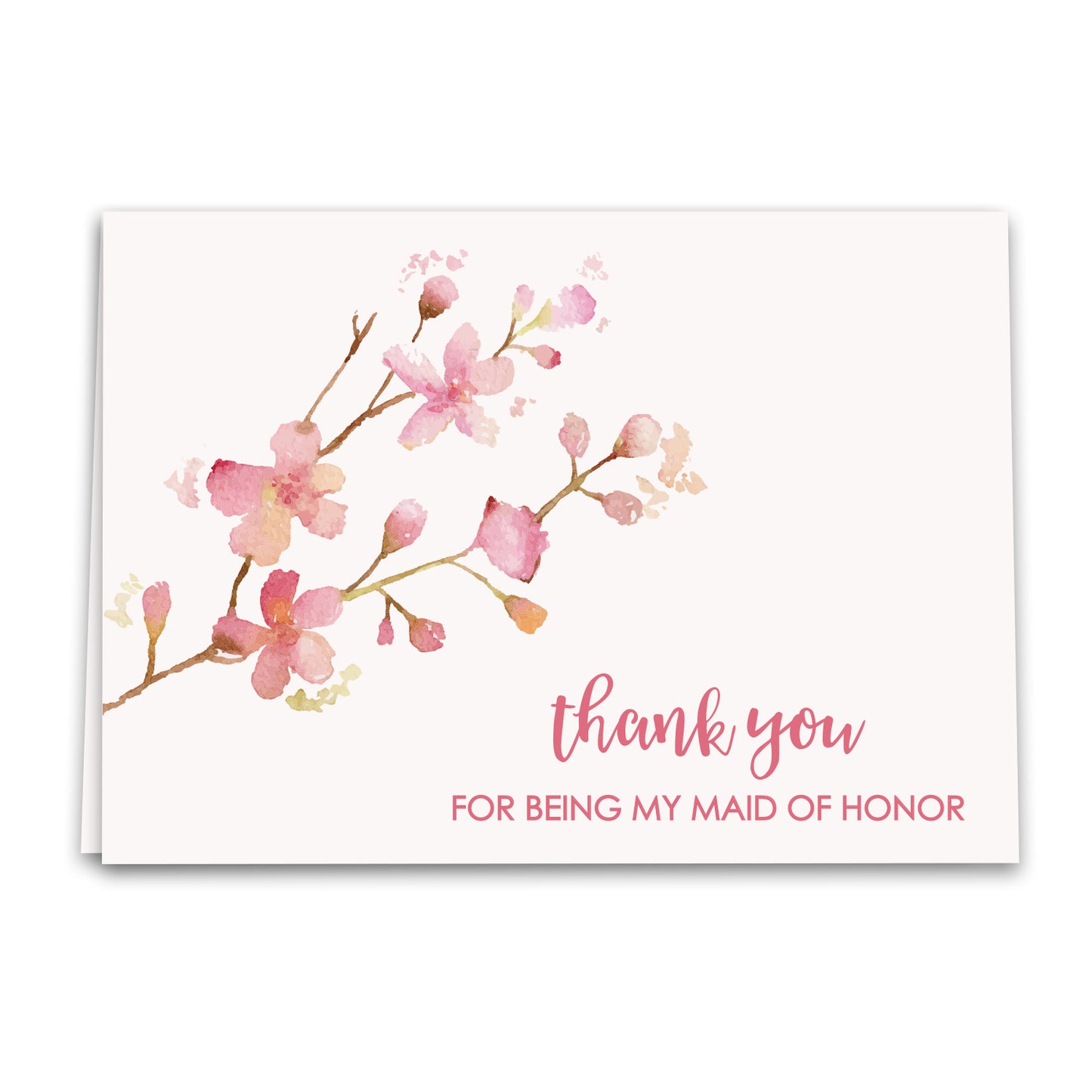 Maid of Honor Thank You Card, Floral Wedding Greeting Card