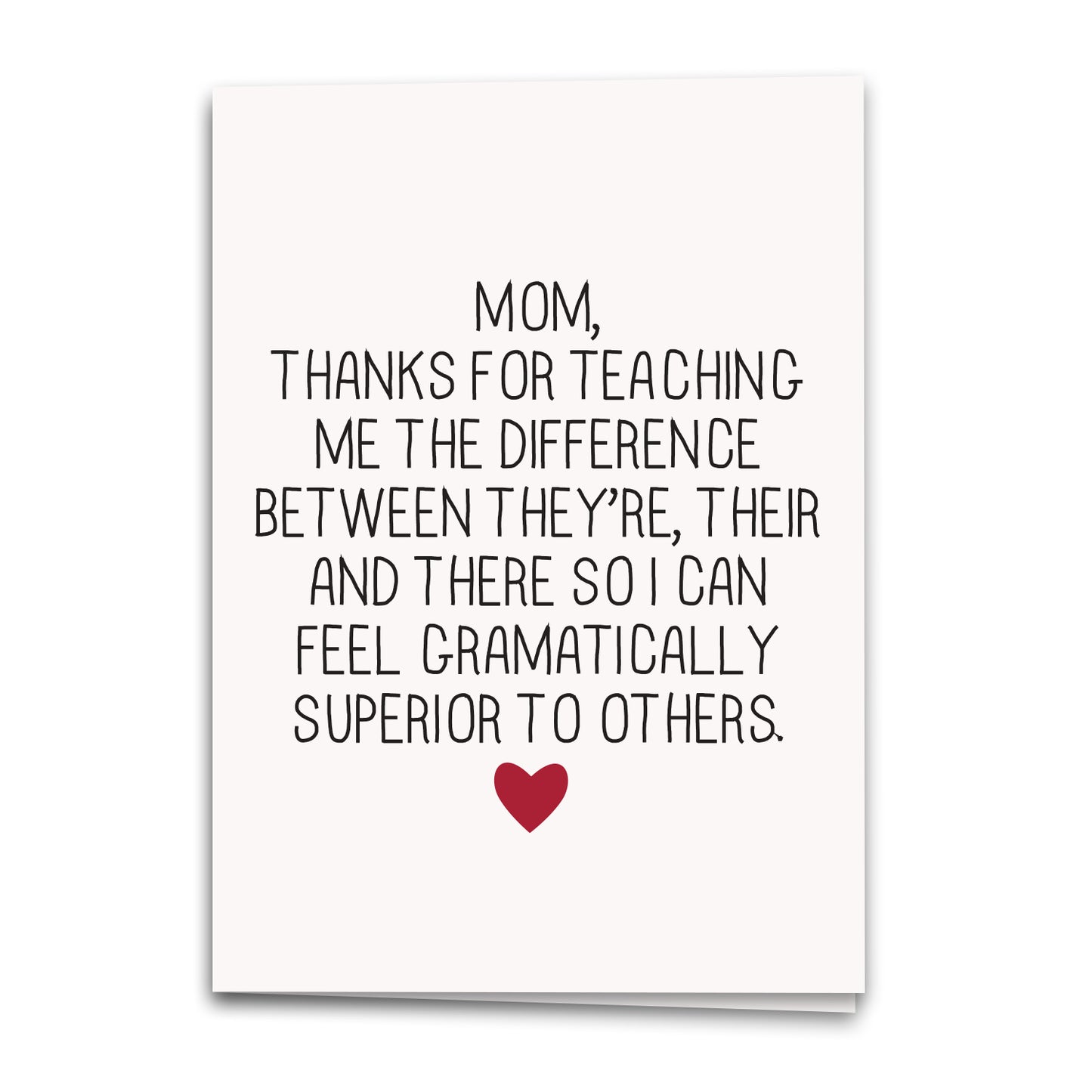 Grammar Mom Card, Funny Greeting Card, Notecard