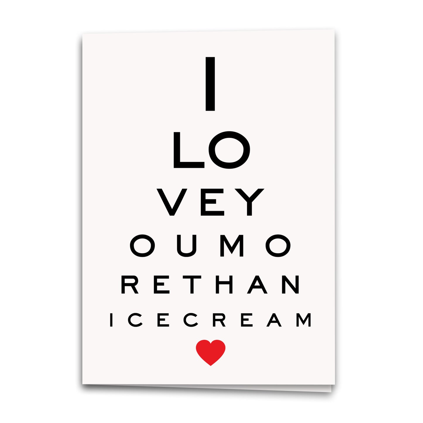 Love You More Than Icecream Card, Greeting Card, Notecard