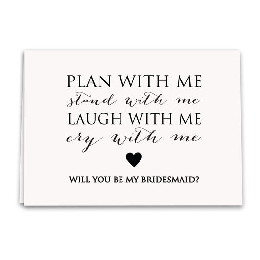 Will You Be My Bridesmaid Card, Bridal Greeting Card