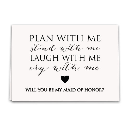 Will You Be My Maid of Honor Card, Wedding Greeting Card