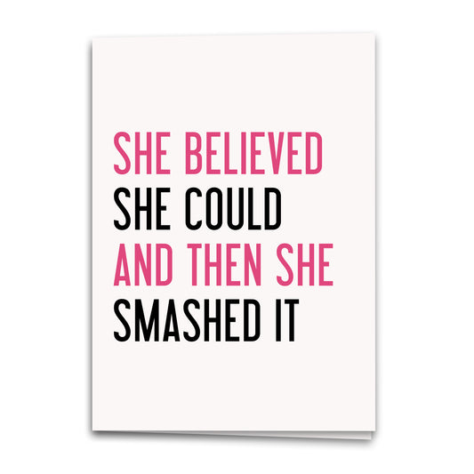 She Believed She Could Card, Congrats Greeting Card