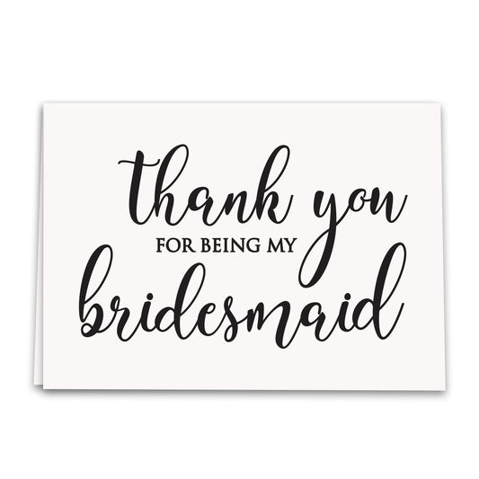 Bridesmaid Thank You Card, Wedding Greeting Card, Notecard