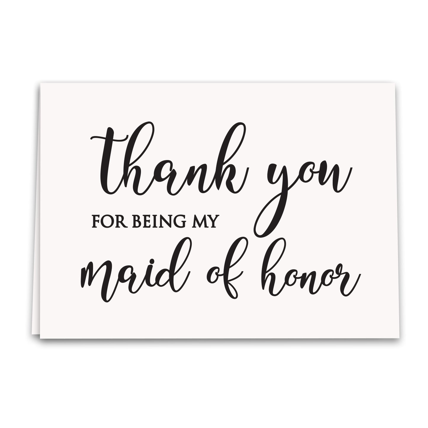 Maid of Honor Thanks Card, Simple Wedding Greeting Card