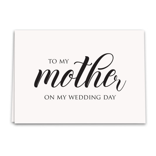 To My Mother On my Wedding Card, Bridal Greeting Card