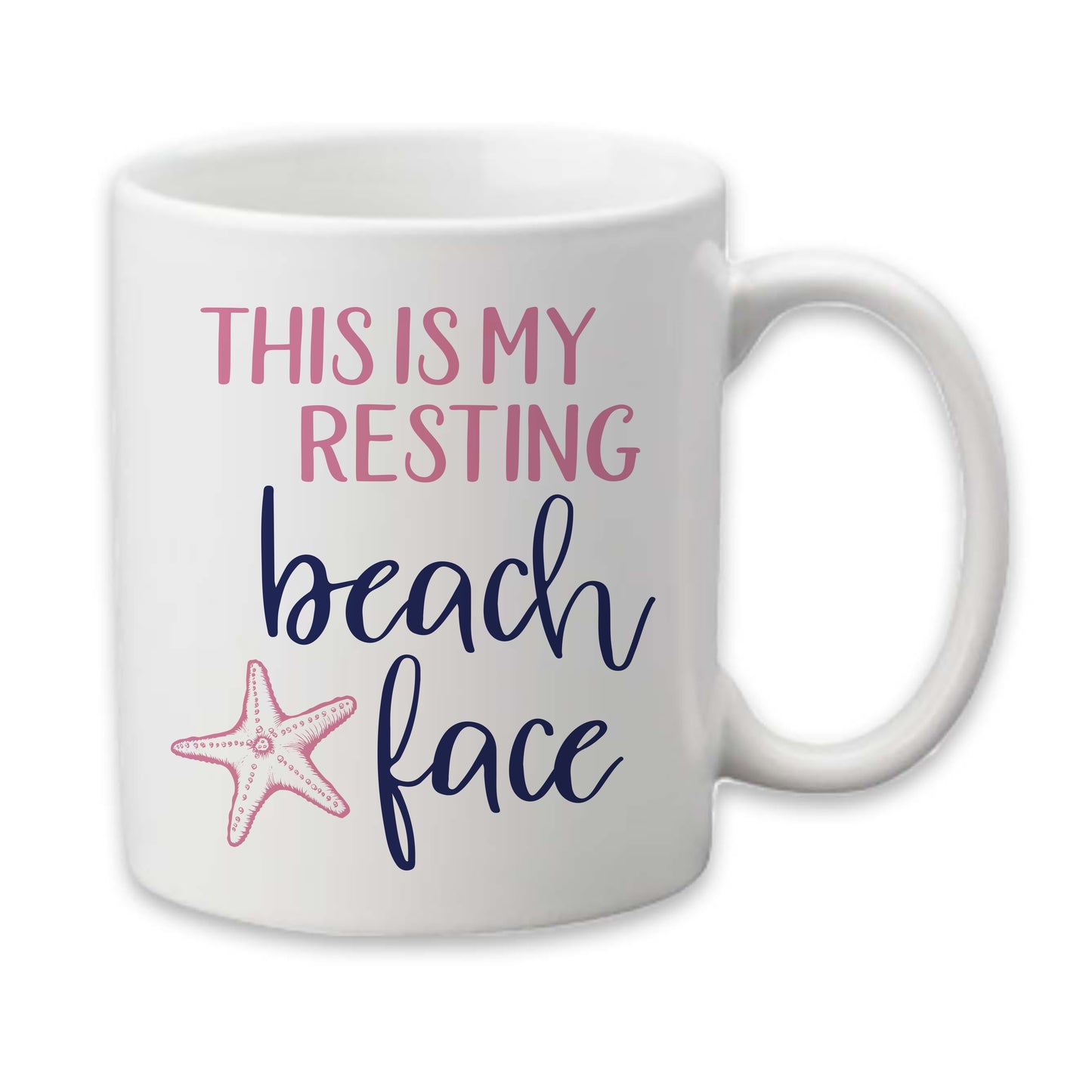 Beach Face Mug, Funny Beach Coffee Cup, Gifts for Her