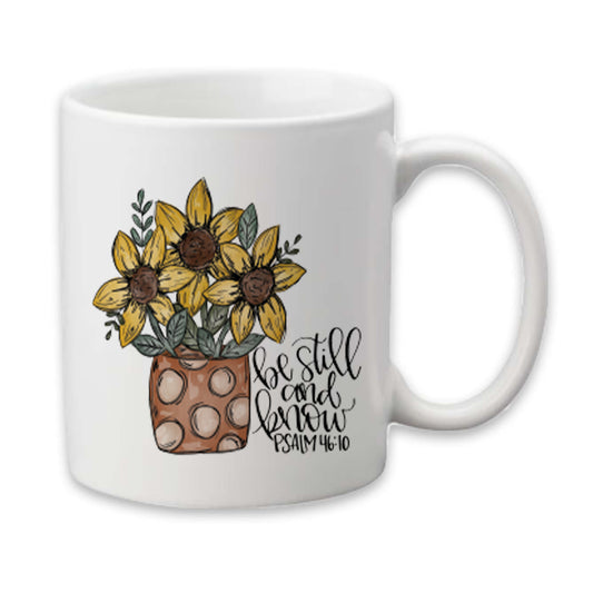 Sunflower Bible Verse Mug, Floral Mug, Inspirational Mug