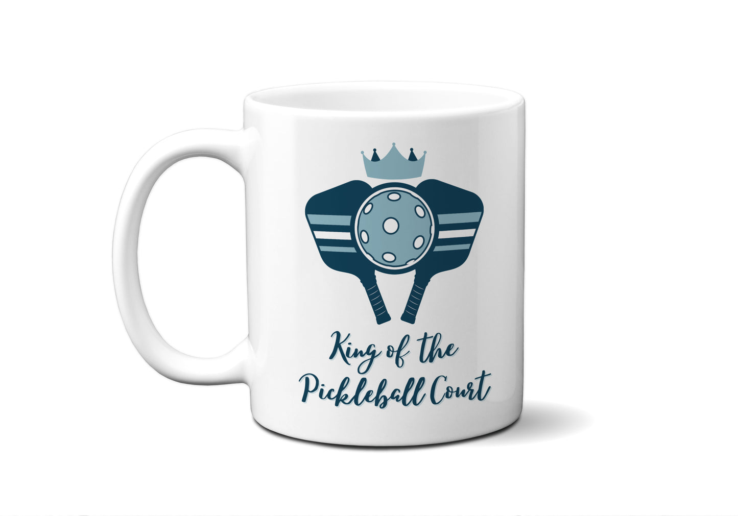 King of The Pickleball Court Blue Coffee Mug