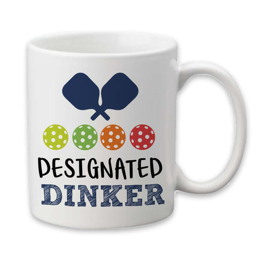 Blue Designated Dinker Pickleball Mug, Pun Coffee Cup