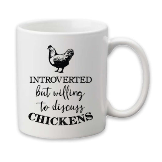 Introverted Chickens Mug, Chicken Mom Coffee Cup, Farm Decor