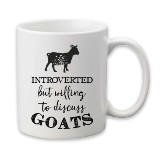 Introverted Goats Mug, Farm Mom Coffee Cup, Goat Lover