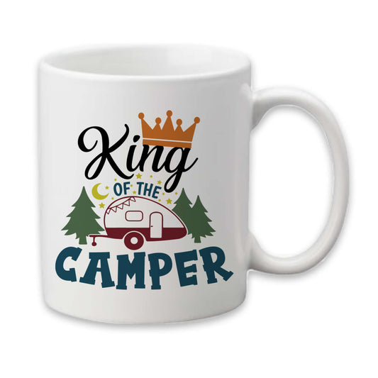 King of the Camper Mug, RV Camping Coffee Cup, Gifts for Him