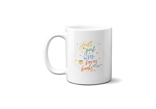 Girl Who Loves Books Wreath Coffee Mug