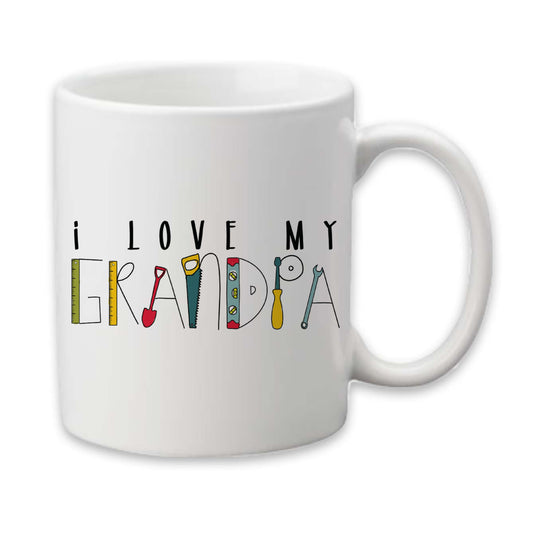 Love Grandpa Tool Theme Mug, Fathers Day Coffee Cup