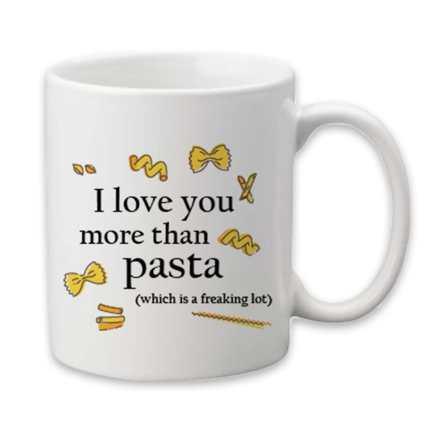 Love You More Than Pasta Mug, Funny Mug, Coffee Cup