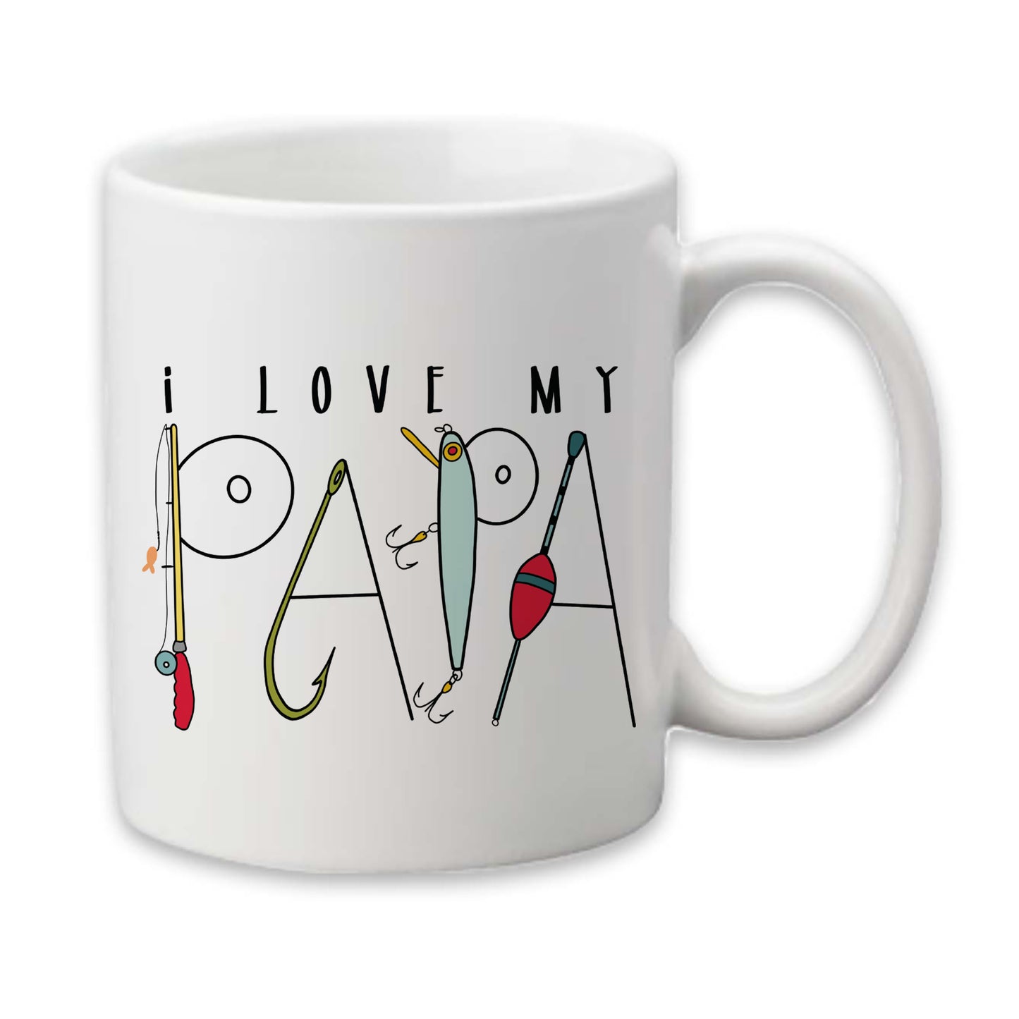 Love My Papa Mug, Fishing Theme, Fathers Day Coffee Cup