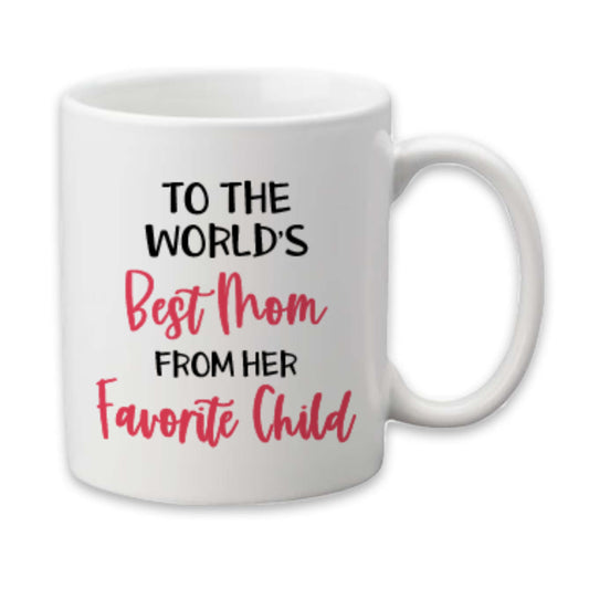 World's Best Mom Mug, Funny Parent Mug, Pink Coffee Cup