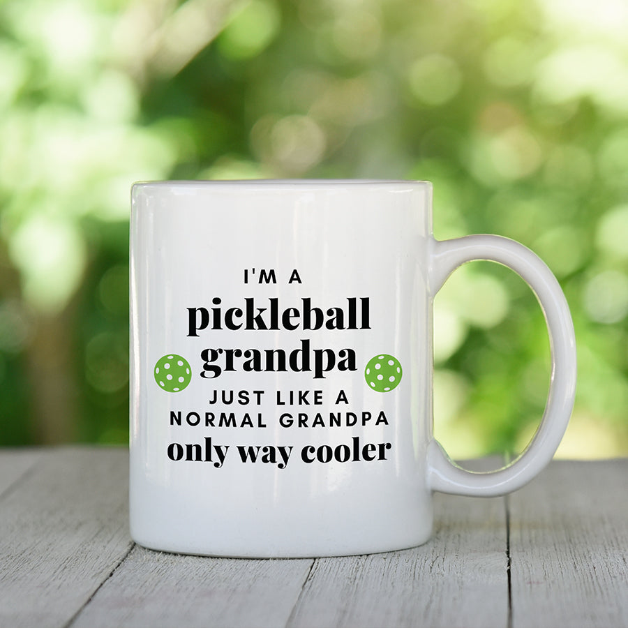 I'm A Cool Pickleball Grandpa Mug, Funny Retirement Sports Coffee Cup