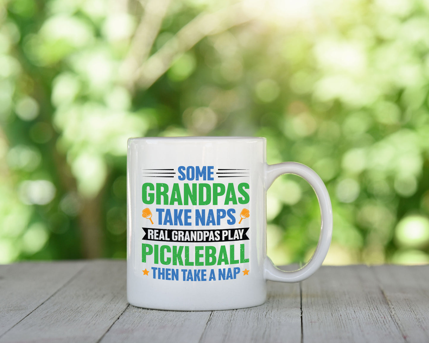 Grandpa Pickleball Mug Funny Pickelball Coffee Cup Sports