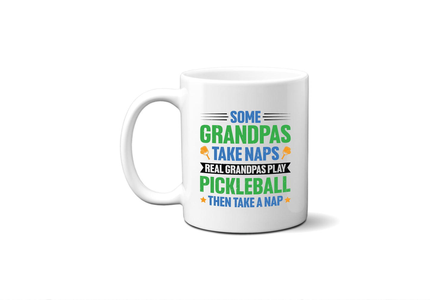 Grandpa Pickleball Mug Funny Pickelball Coffee Cup Sports