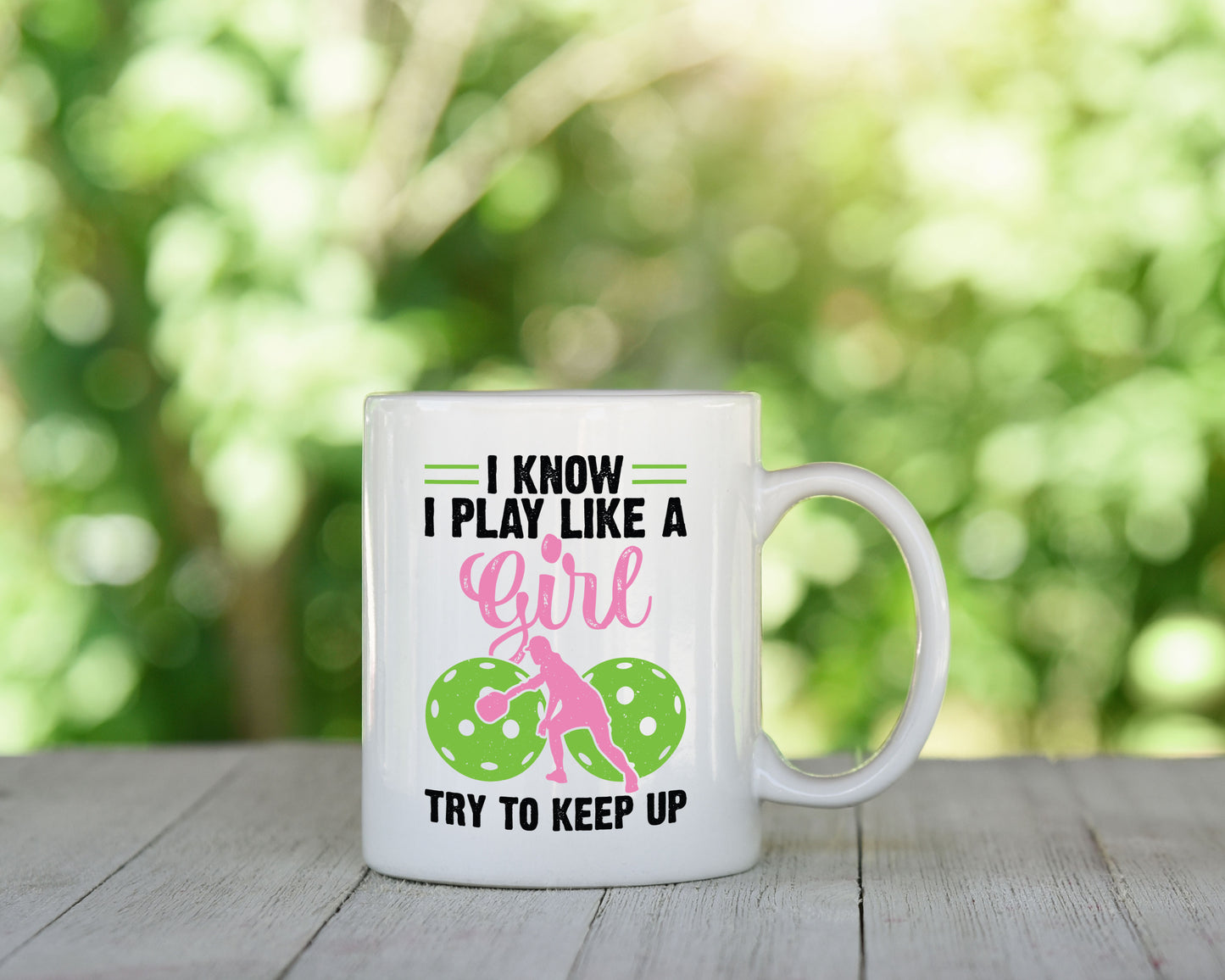 Play Like a Girl Pickleball Mug Funny Pickelball Coffee Cup