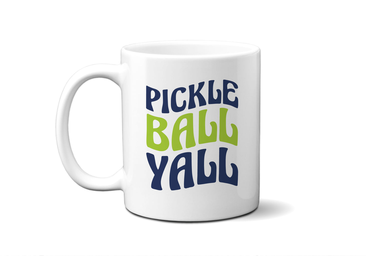 Pickleball Y'all Blue Green Coffee Mug