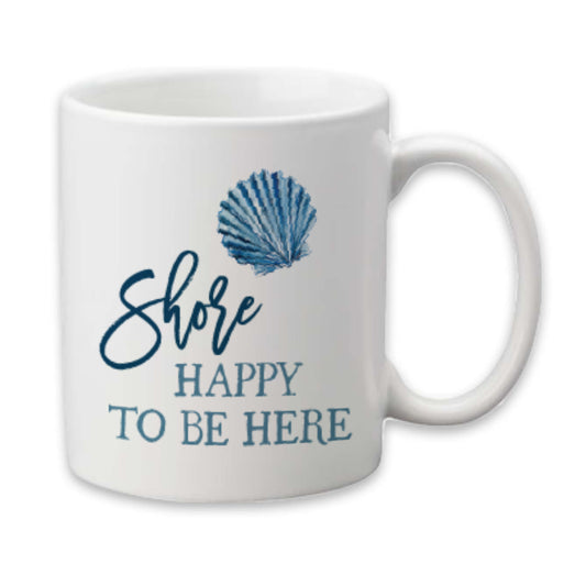 Shore Happy to Be Here Mug, Beach House Decor, Coffee Cup